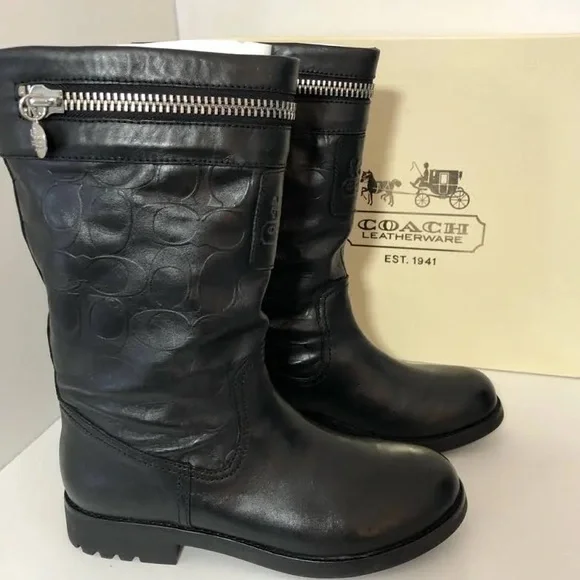 💎 BIKER 💎 COWHIDE LEATHER COACH BOOTS - Picture 10 of 11